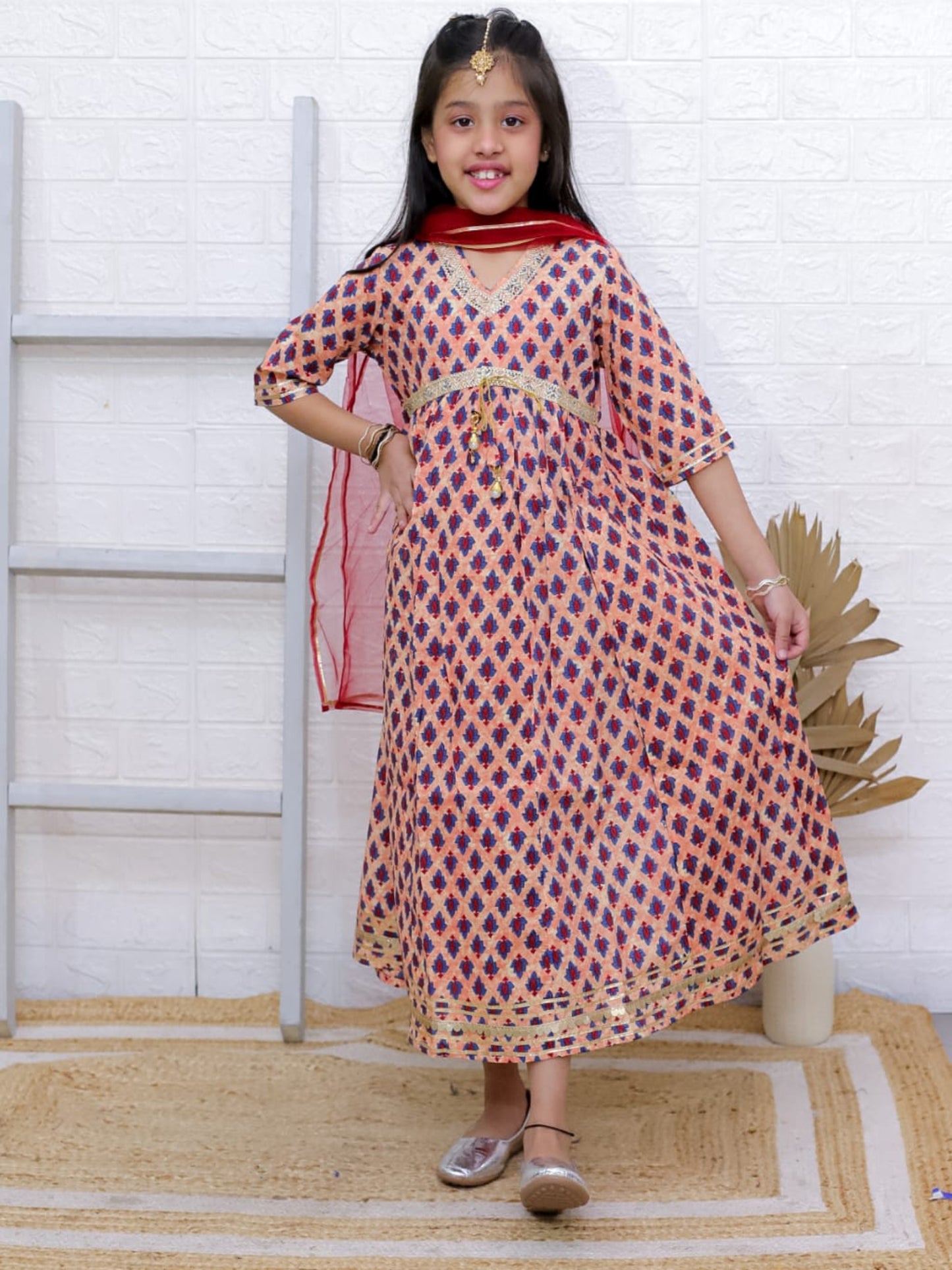 Bahar-2 pc Anarkali style top with dupatta