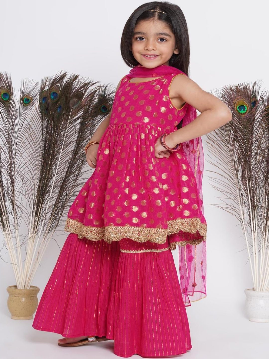 Gulab Banarasi frock with sharara