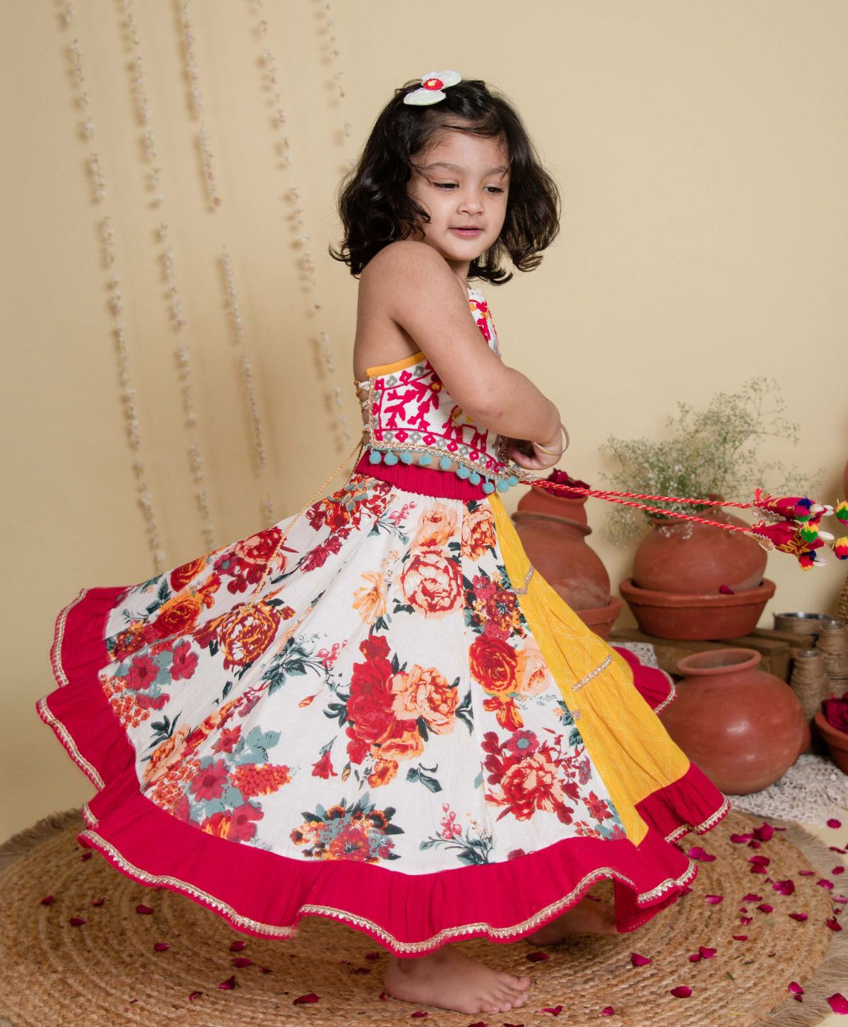 Ghoomar-Genda phool Lehnga Choli