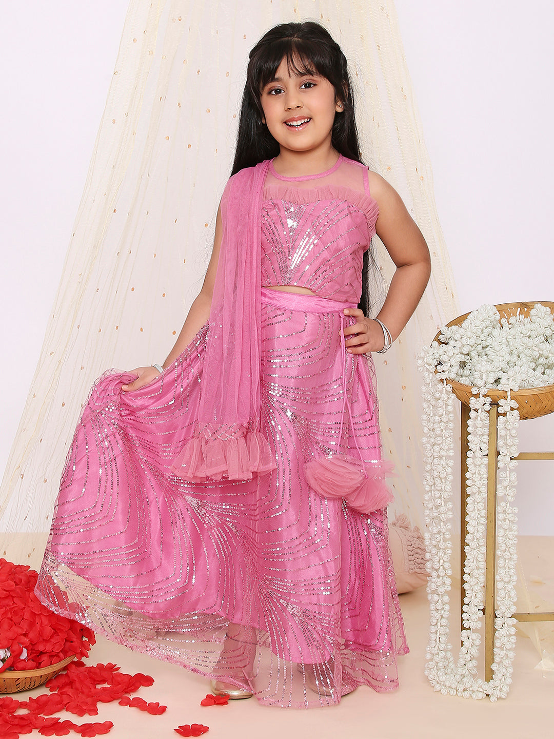 Pink Rose- Sequin Lehnga Choli