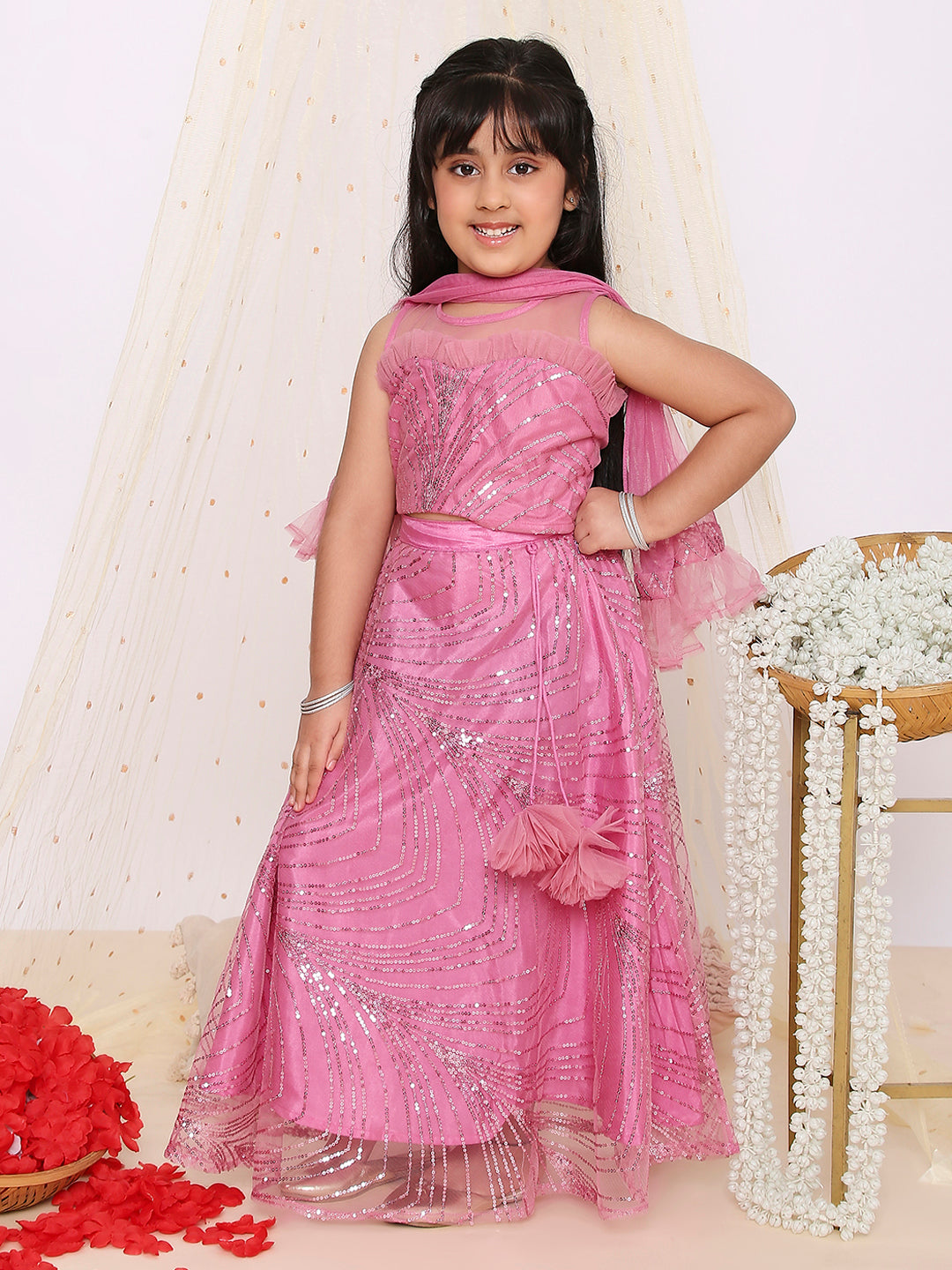 Pink Rose- Sequin Lehnga Choli