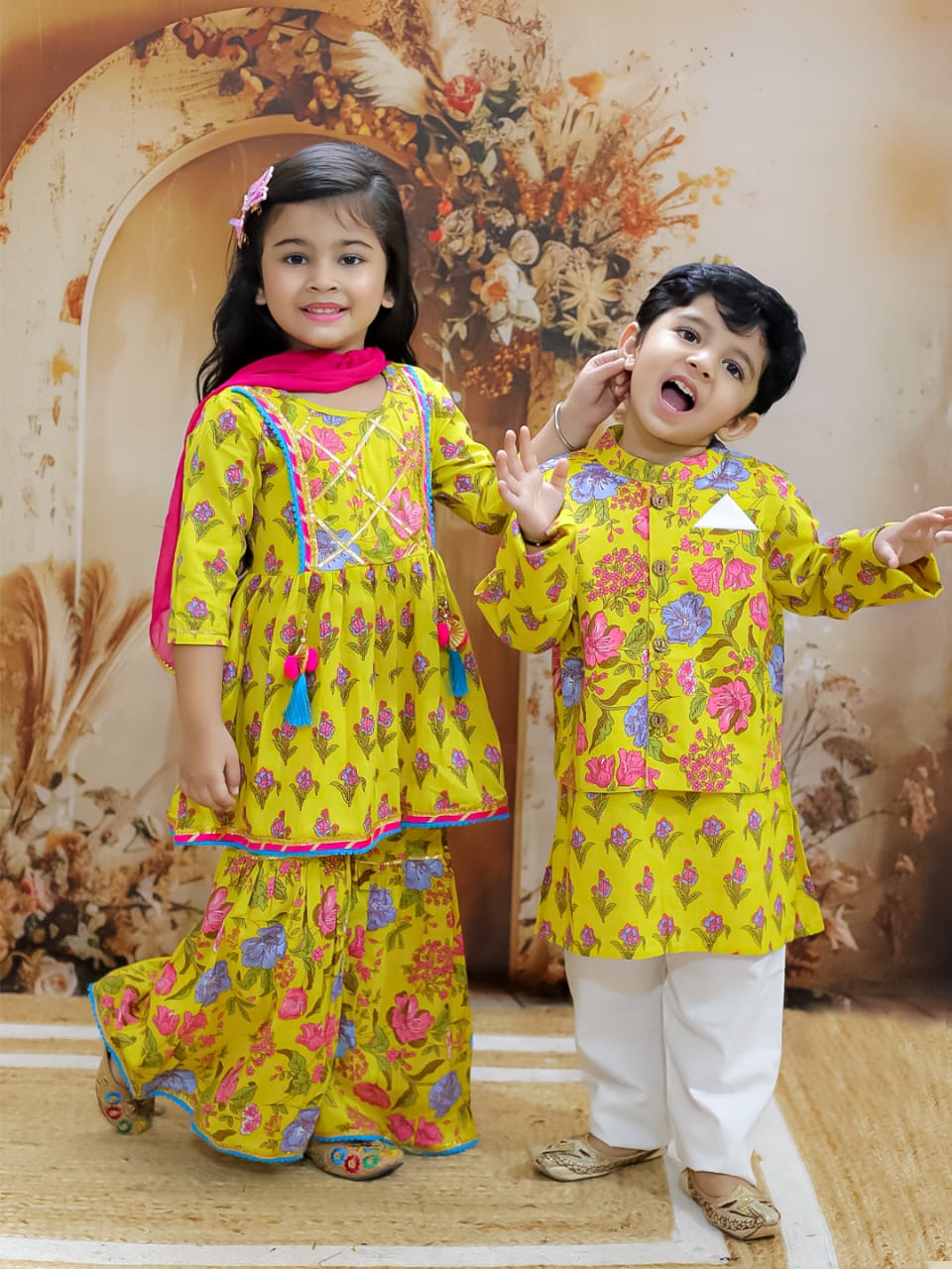 Summer Florals-Titliyan Kurti Gharara