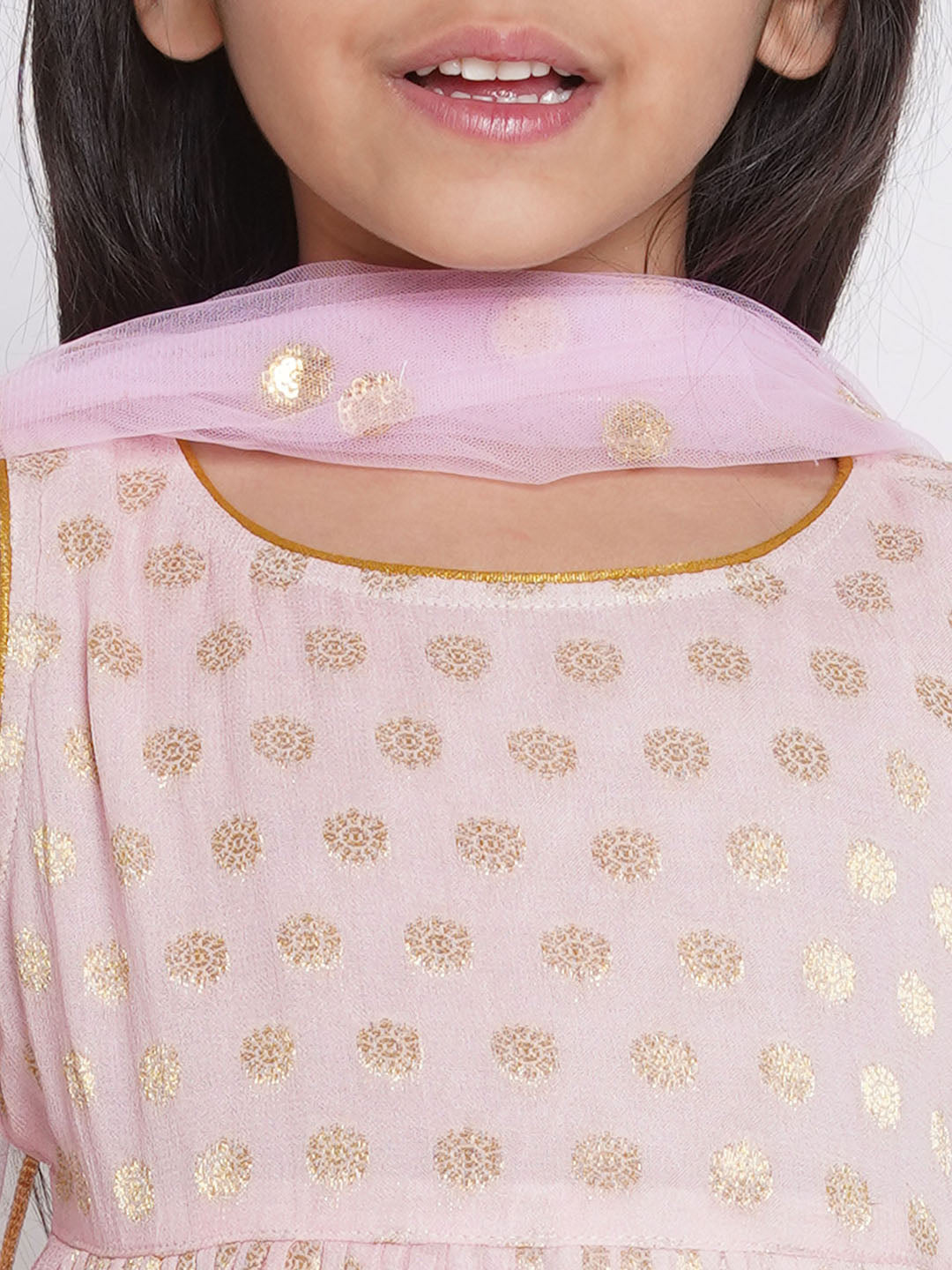 Blush Banarasi frock with sharara